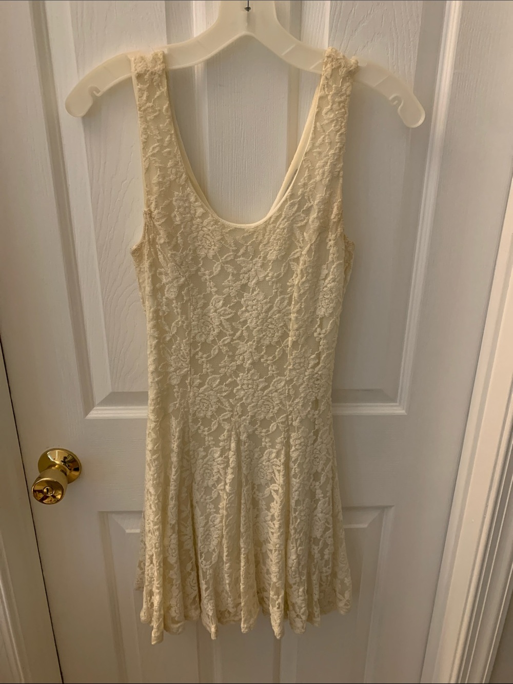 American Rag Cream Lace Scoop-Neck Mini Dress